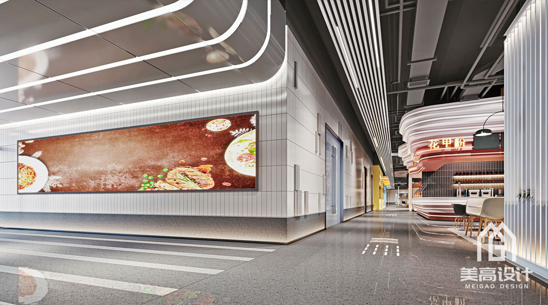 环普美食广场华为员工餐厅装修效果图-过道