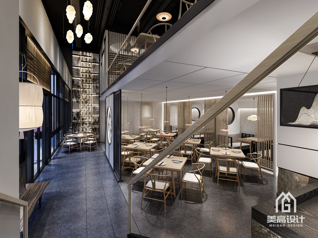 雅安轻食餐厅现代风格150平米设计方案 餐馆门头设计效果图_装信通网