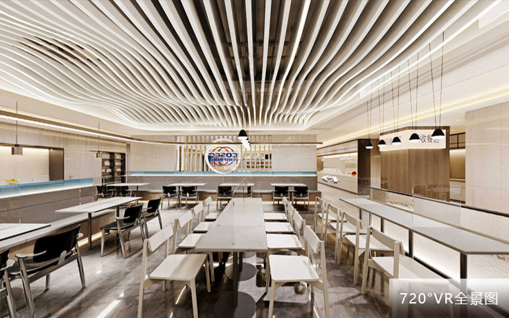 康帕斯中远海特员工餐厅设计720度全景案例