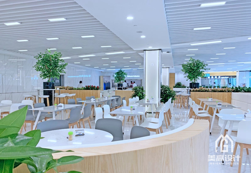 美的总部员工餐厅装修实景案例_餐饮实景_广州美高设计