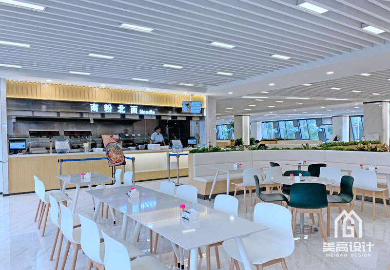 美的总部员工餐厅装修实景案例_餐饮实景_广州美高设计