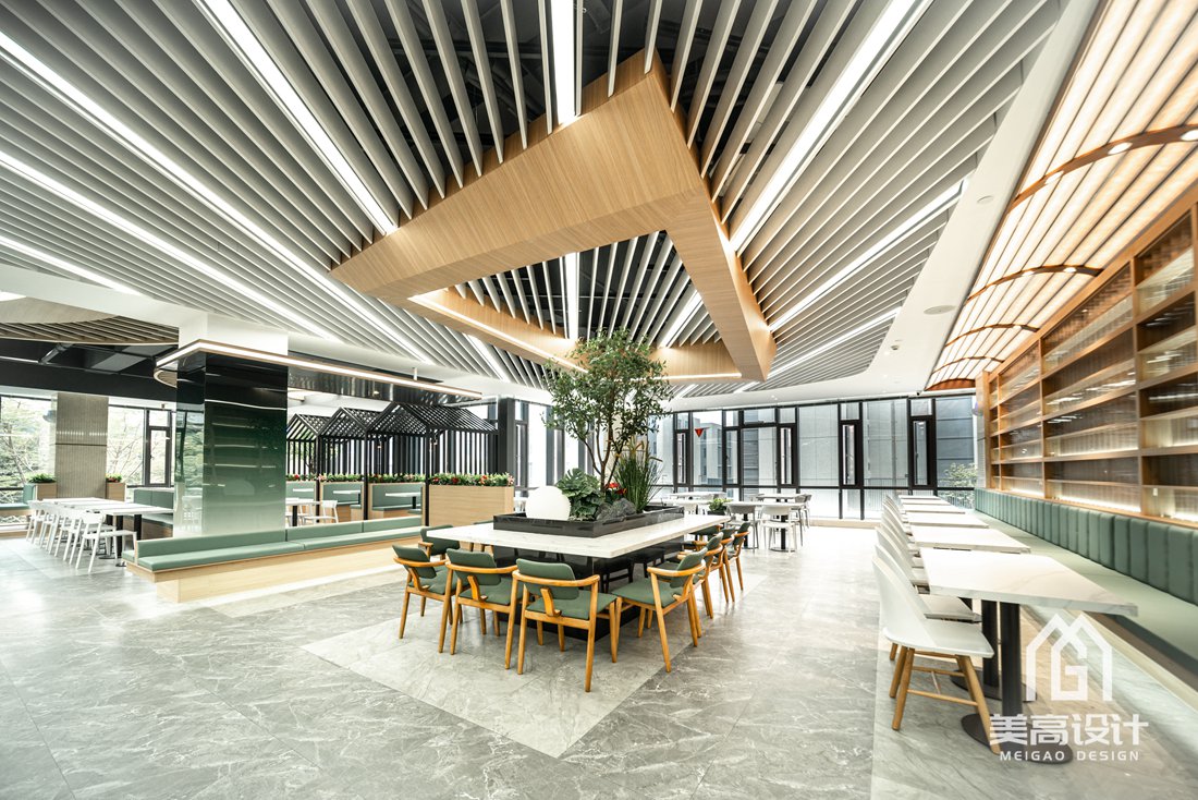 漳州国贸智谷员工餐厅装修实景案例_餐饮实景_广州美高设计