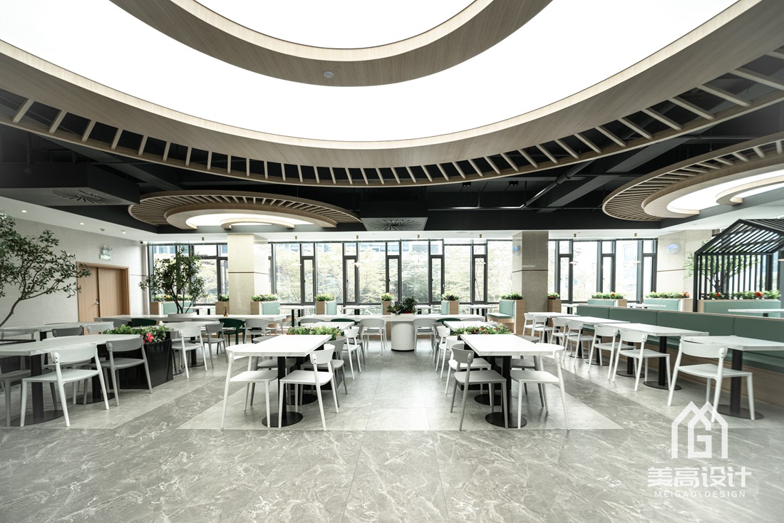漳州国贸智谷员工餐厅装修实景案例_餐饮实景_广州美高设计