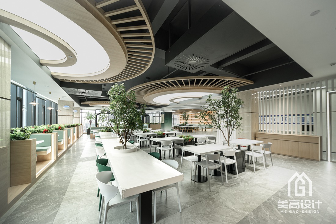 漳州国贸智谷员工餐厅装修实景案例_餐饮实景_广州美高设计