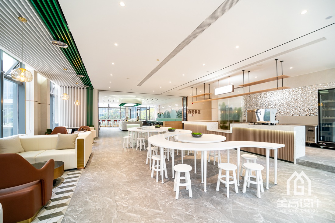 漳州国贸智谷员工餐厅装修实景案例_餐饮实景_广州美高设计