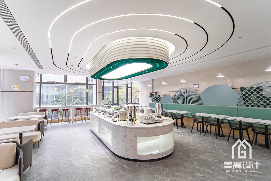 漳州国贸智谷员工餐厅装修实景案例_餐饮实景_广州美高设计