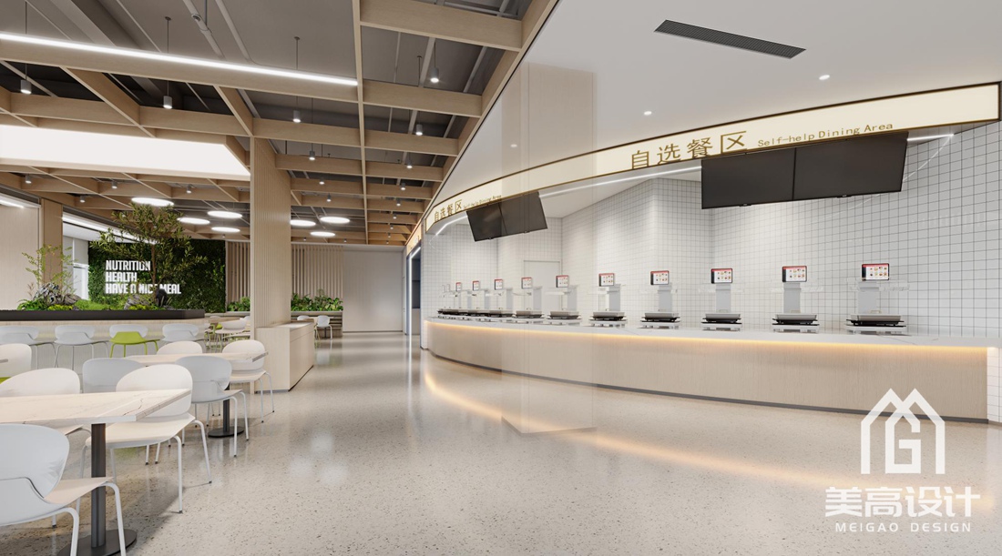 科技企业员工食堂设计效果图-就餐档口