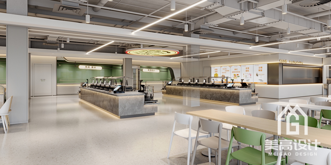工厂食堂装修设计-自助餐区
