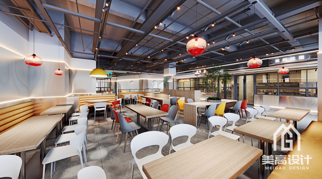 国企员工食堂设计装修案例效果图——二层餐厅