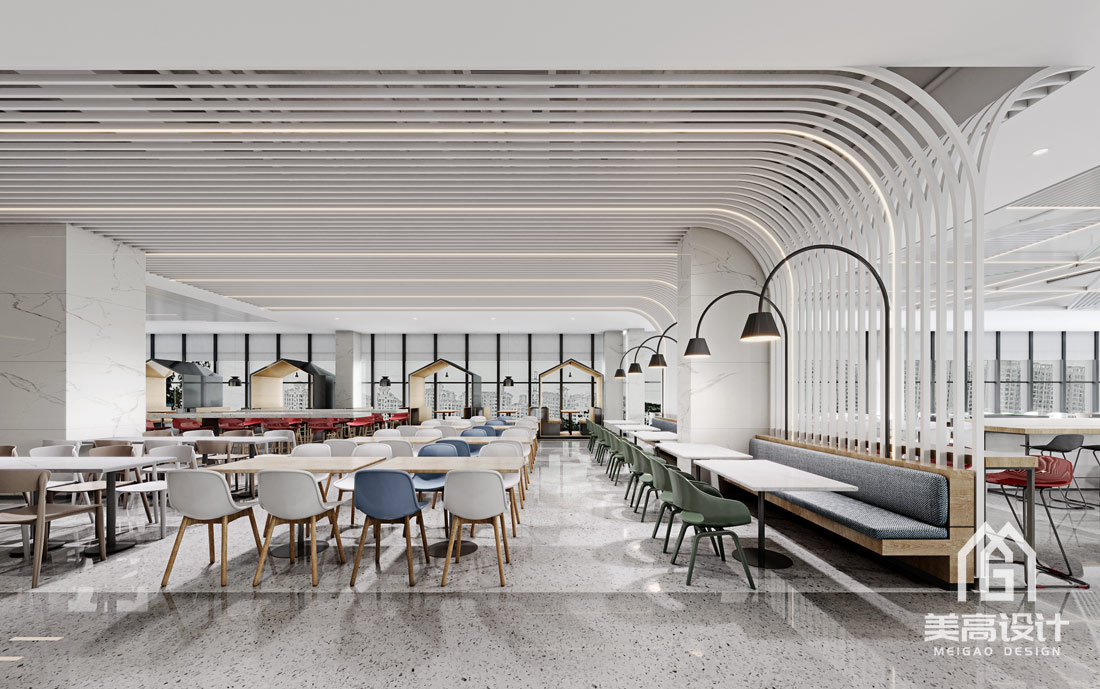 公牛集团宁波总部双层员工食堂设计-用餐区2.jpg