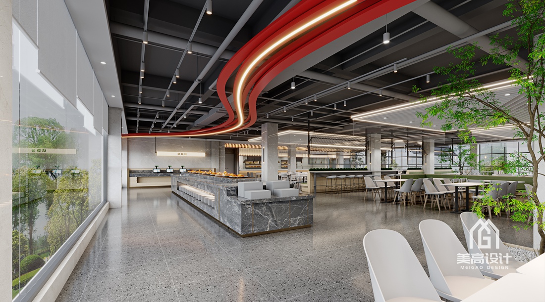 企业配套空间设计效果图_自助区