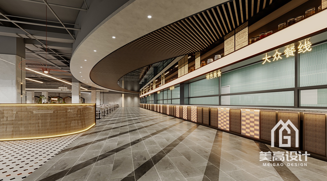 大学食堂装修设计案例-河源职业技术学院-档口C