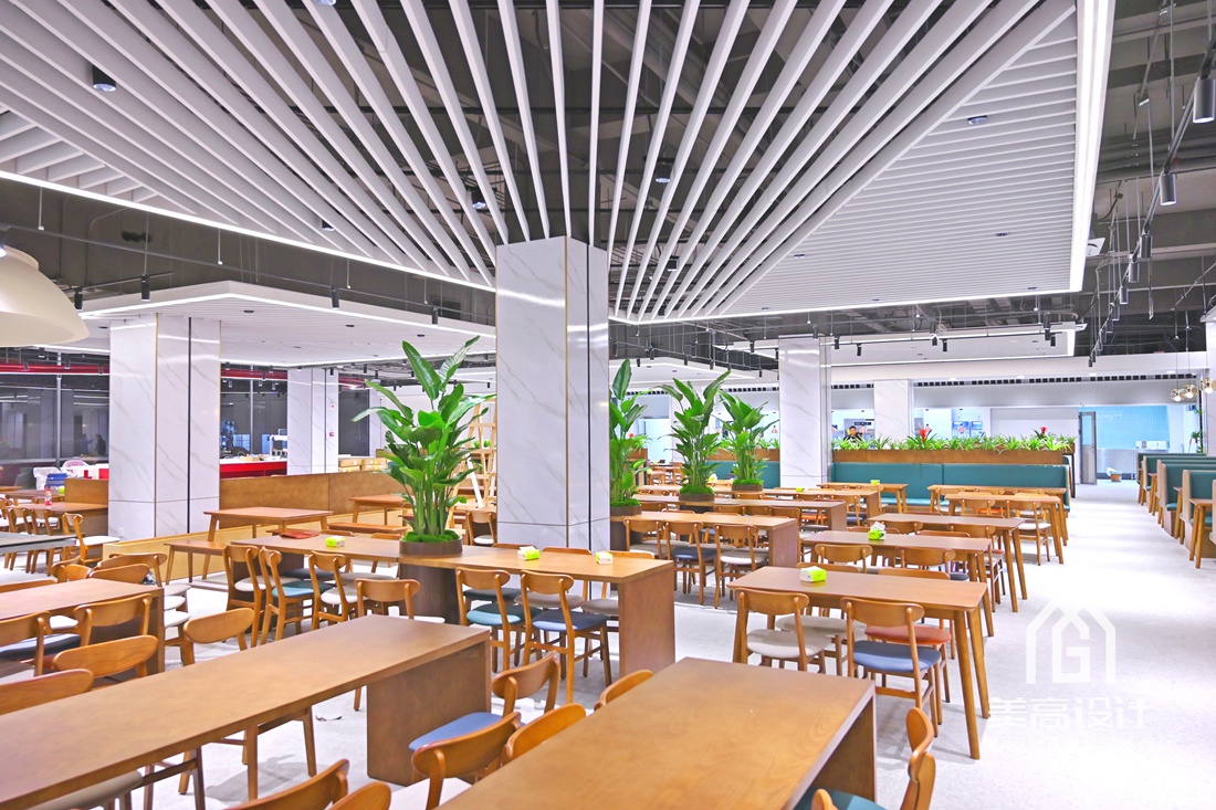 企业员工食堂装修实景照